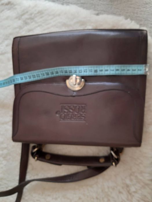 Torebka listonoszka skóra włoska czekoladowy brąz Sergio Rossi