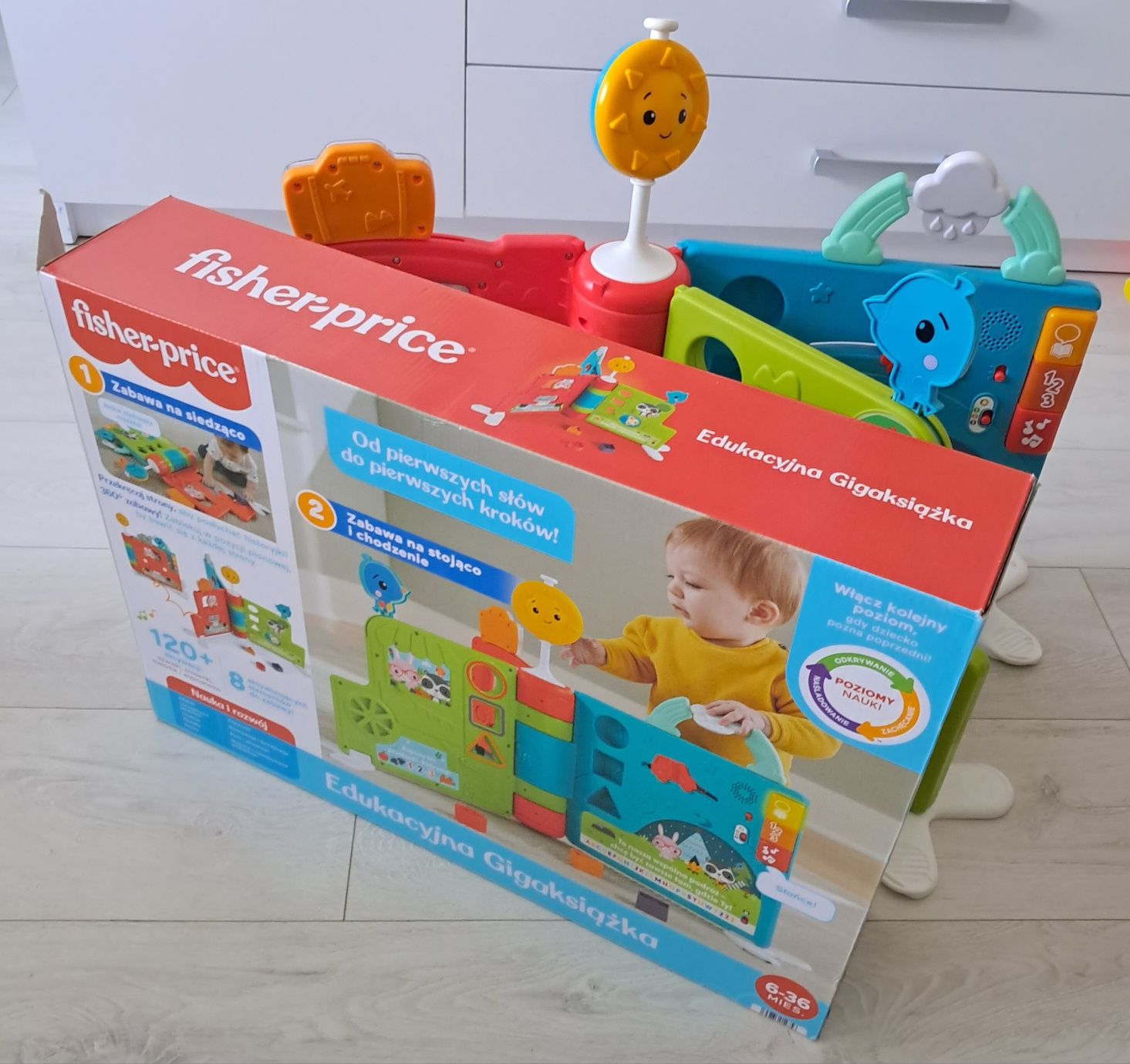 Zabawka Giga książka Fisher Price oryginalne pudełko