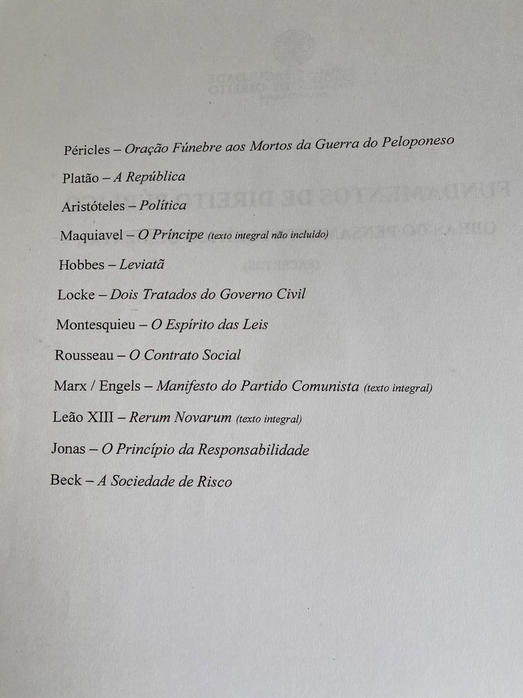 Obras do Pensamento Político Ocidental (Excertos)