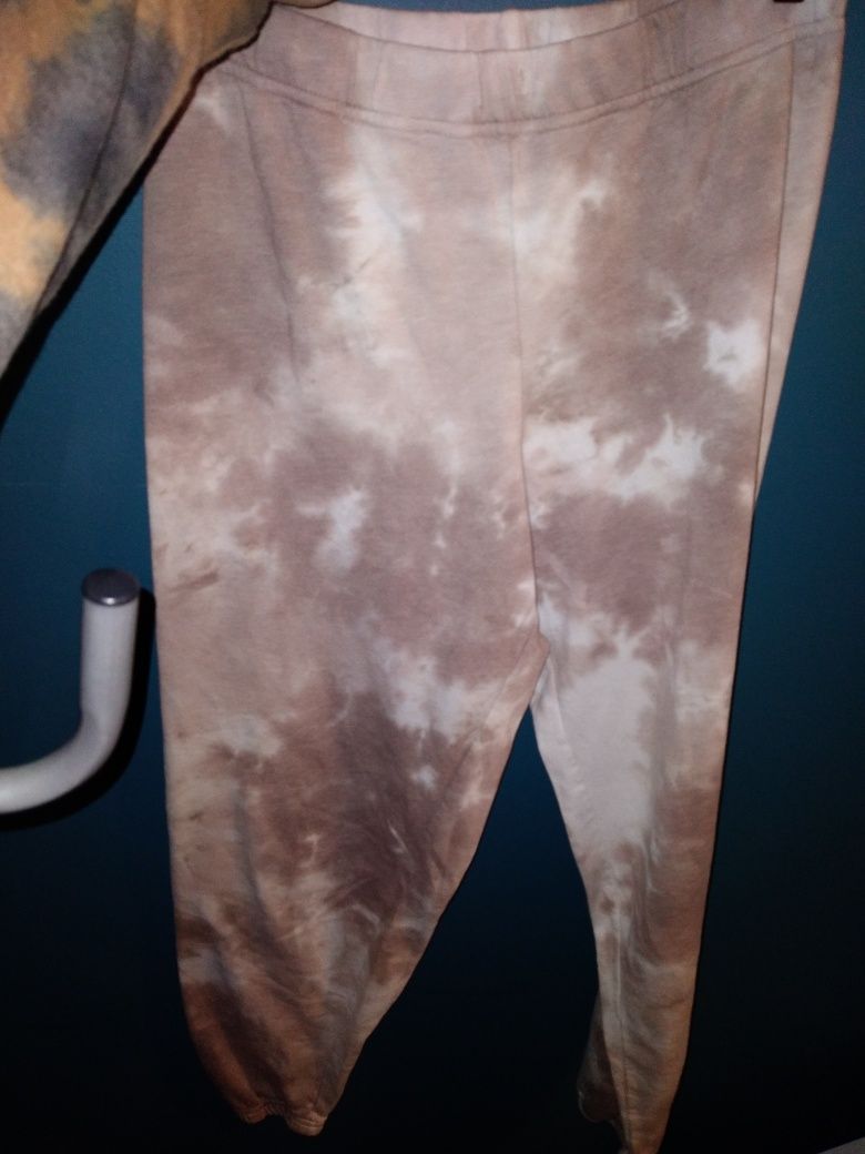 Treasur&Bond Spodnie dresowe S beżowo-jasny brąz bawelna cieniutki mat