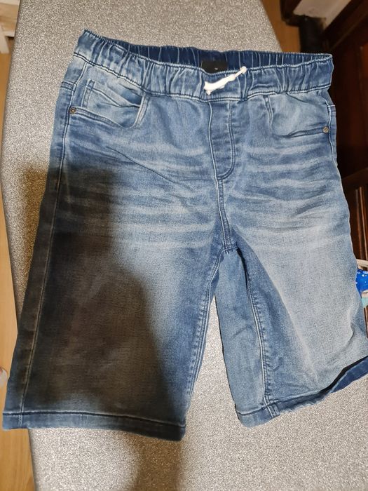 Calções ganga escura com elastano