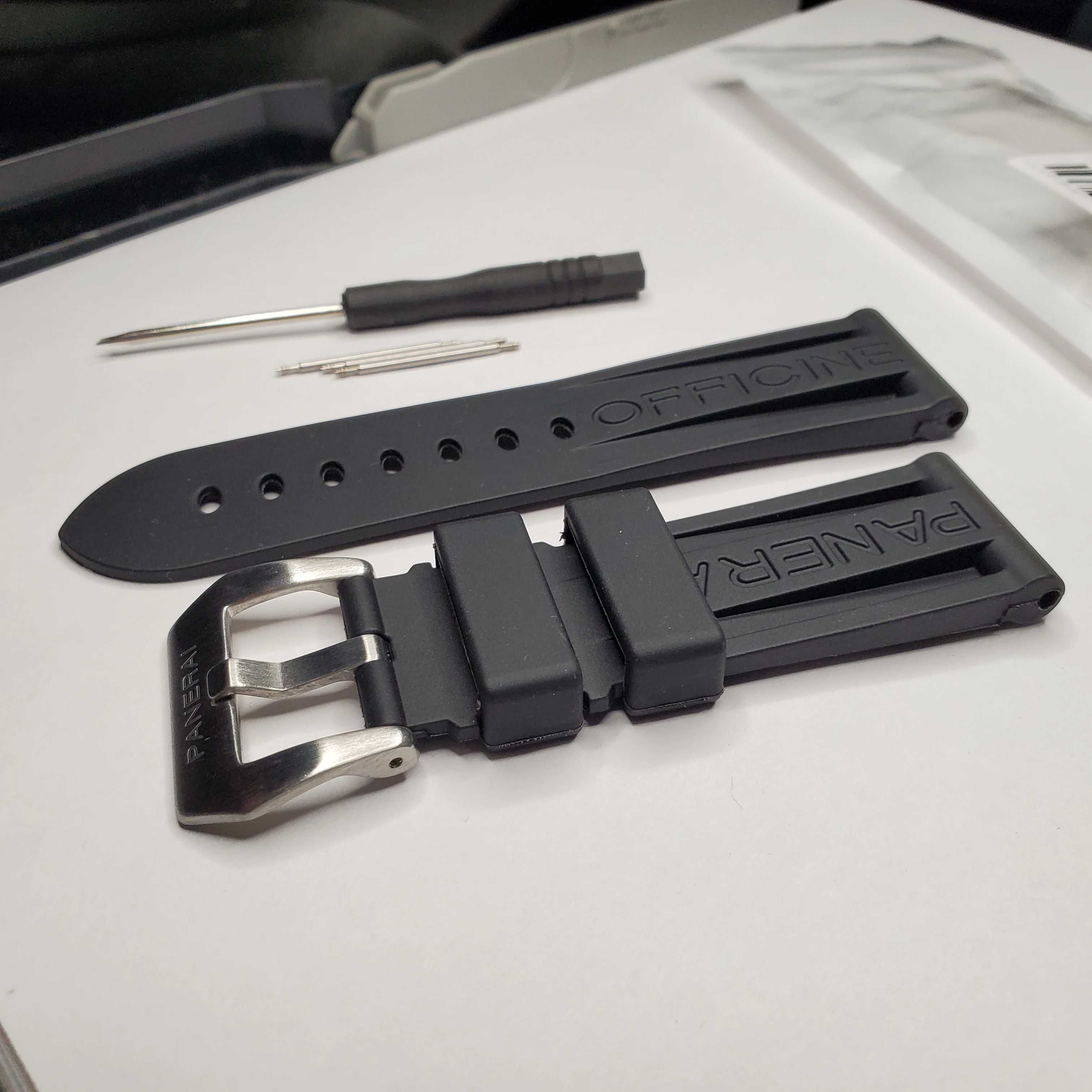 Pasek silikonowy do zegarka Panerai 24mm czarny zielony pomarańczowy