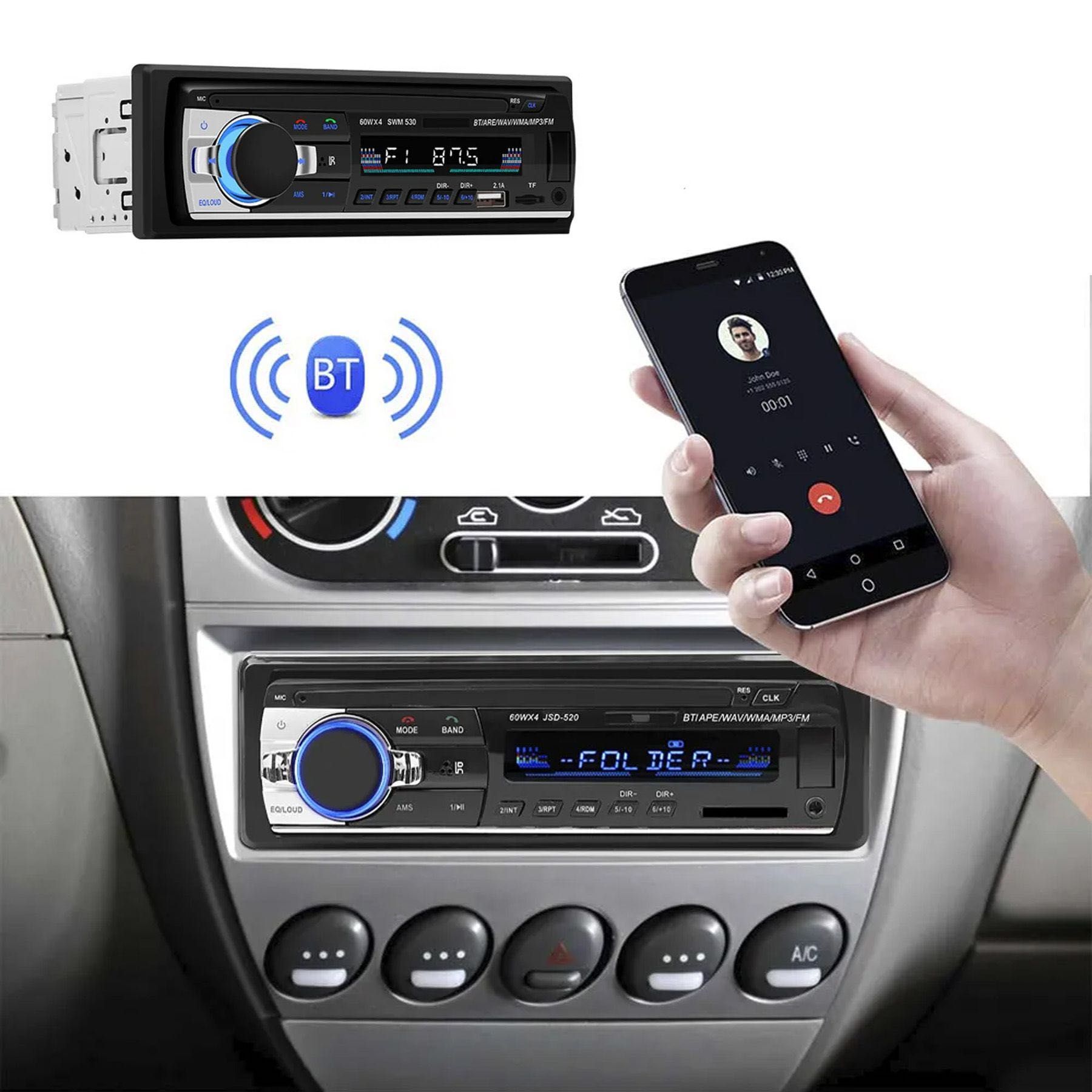 Автомагнітола з Bluetooth, 1DIN, MP3-SA-520 ISO / Магнітофон в машину