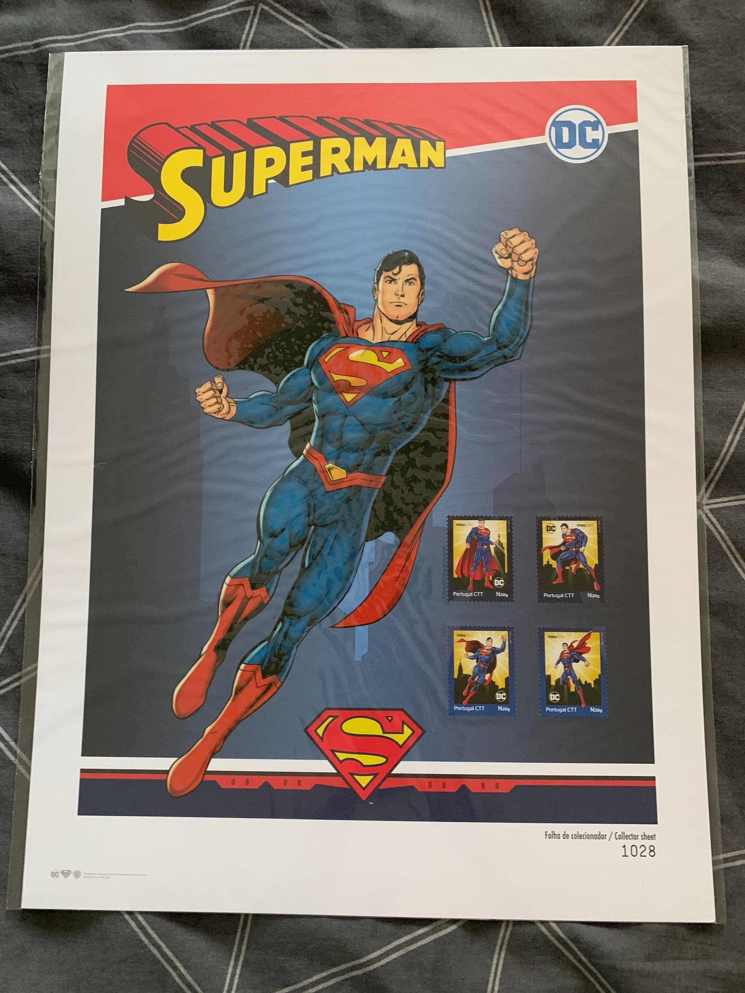 Folha do Colecionador DC Comics Superman CTT Filatelia