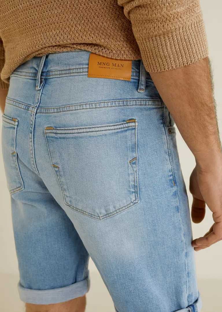 MANGO nowe krótkie spodenki męskie bermudy szorty jeansowe 40