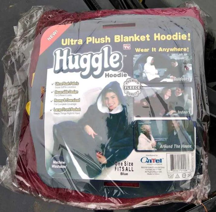 Плед-толстовка HUGGLE HOODIE Теплий плед товстий червоний