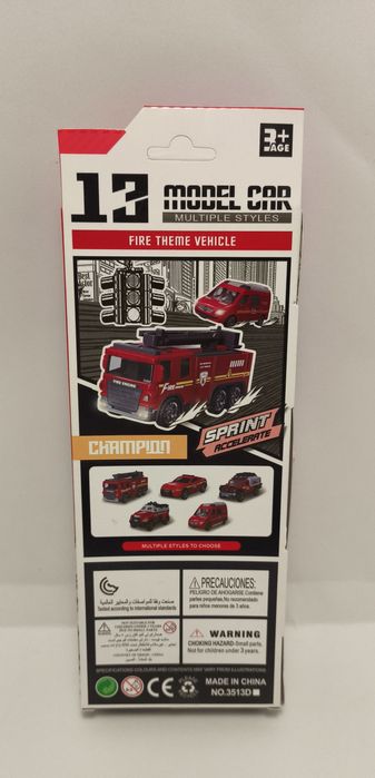 Zestaw metalowych autek strażackich