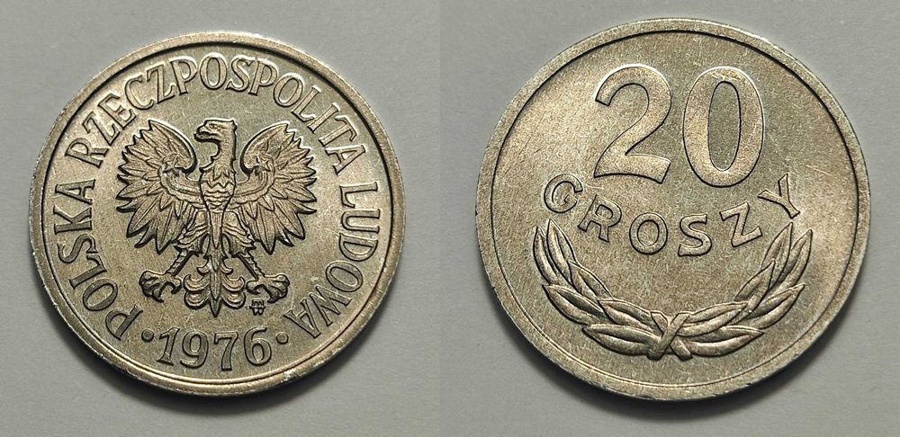 20 gr 1976, 1977 i 1980 - mennicze