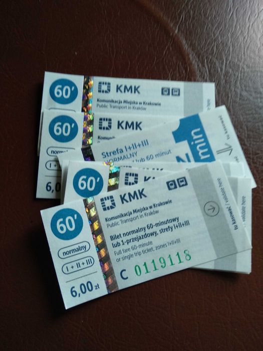 10 biletów Kraków MPK 60 minut