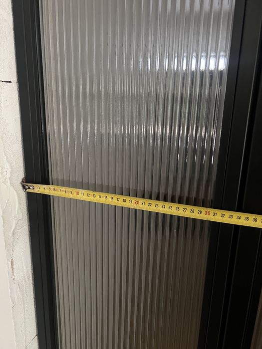 Drzwi szklane ornamentowe z klamką szer 76cm 111cm wys 208cm loft