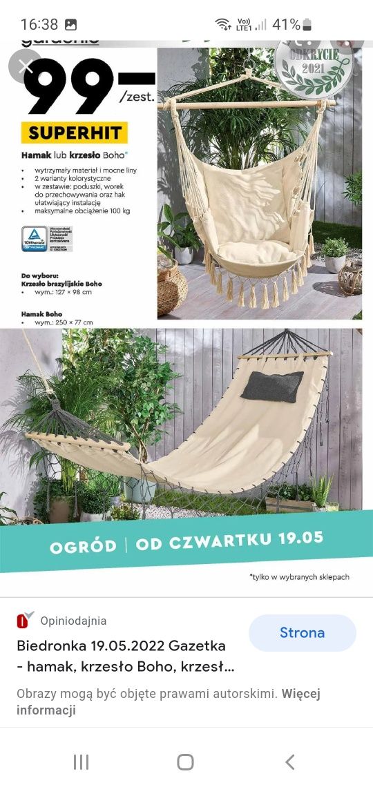 Nowy hamak Boho Gardenic
