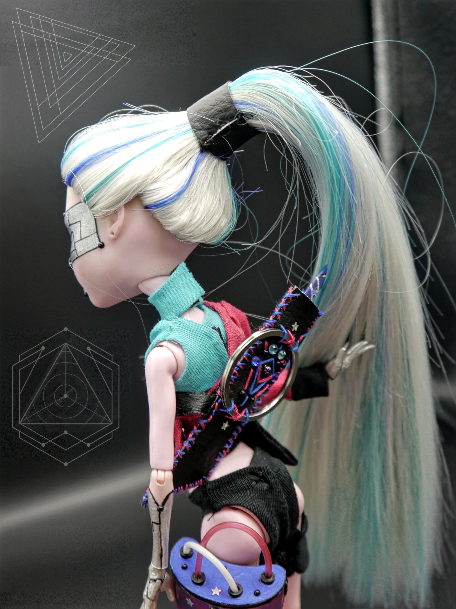 Lalka Monster High OOAK custom cyberpunk