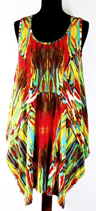 Sukienka-tunika asymetryczna stretch kolorowa Rozmiar 44/46