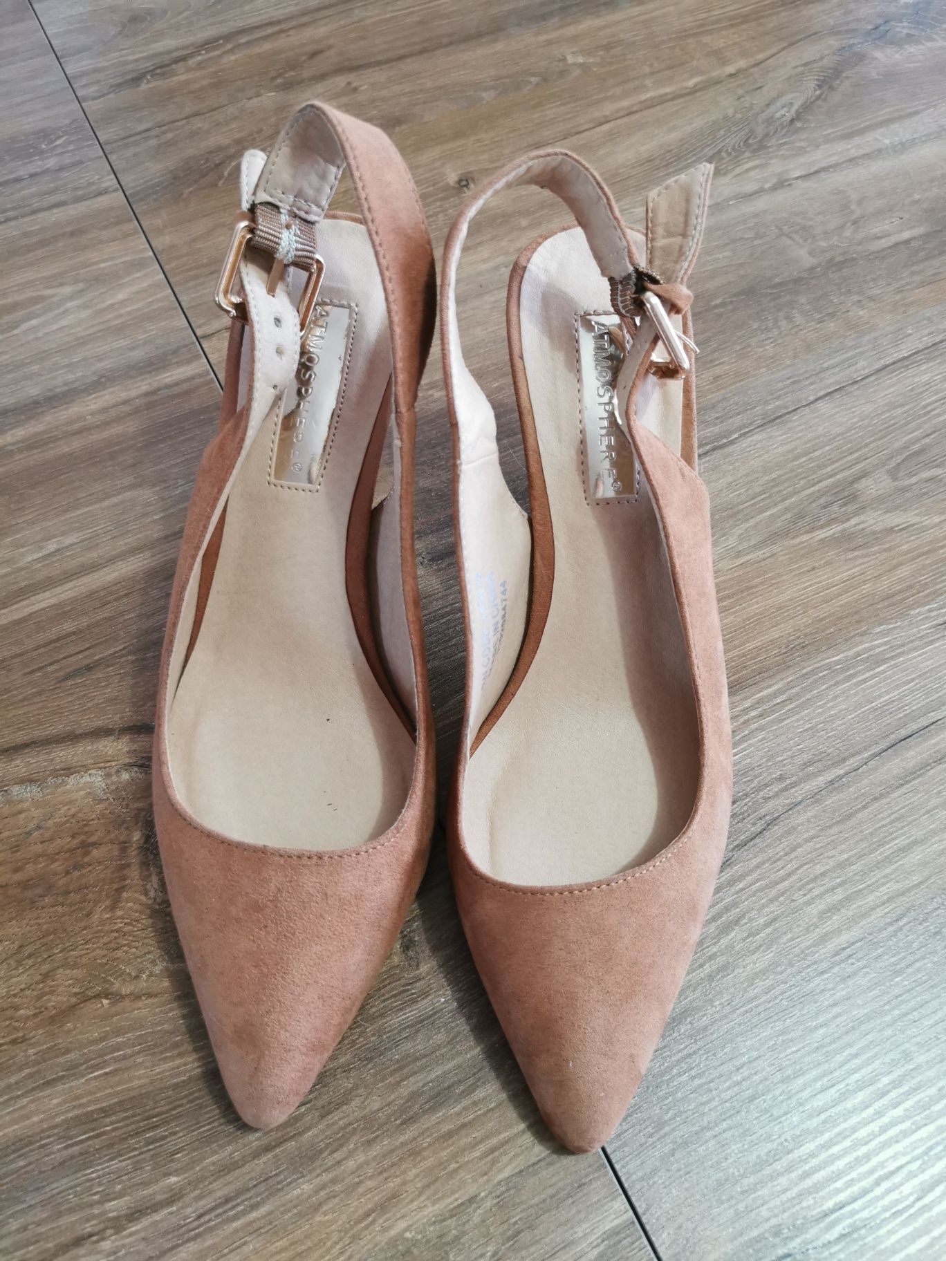 Buty na obcasie półbuty bez pięty szpilki 37