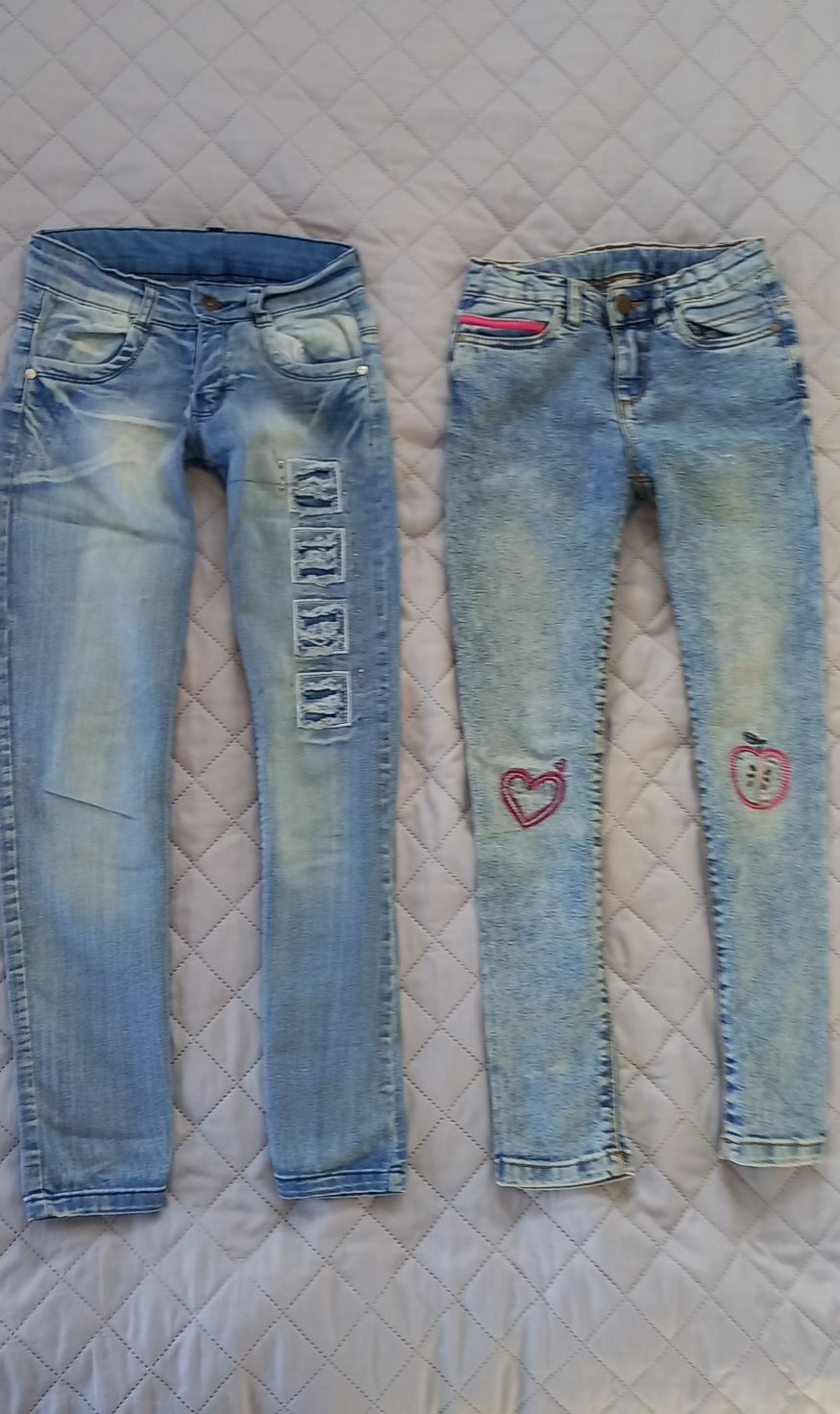 Zestaw modnych jeansow 134 140