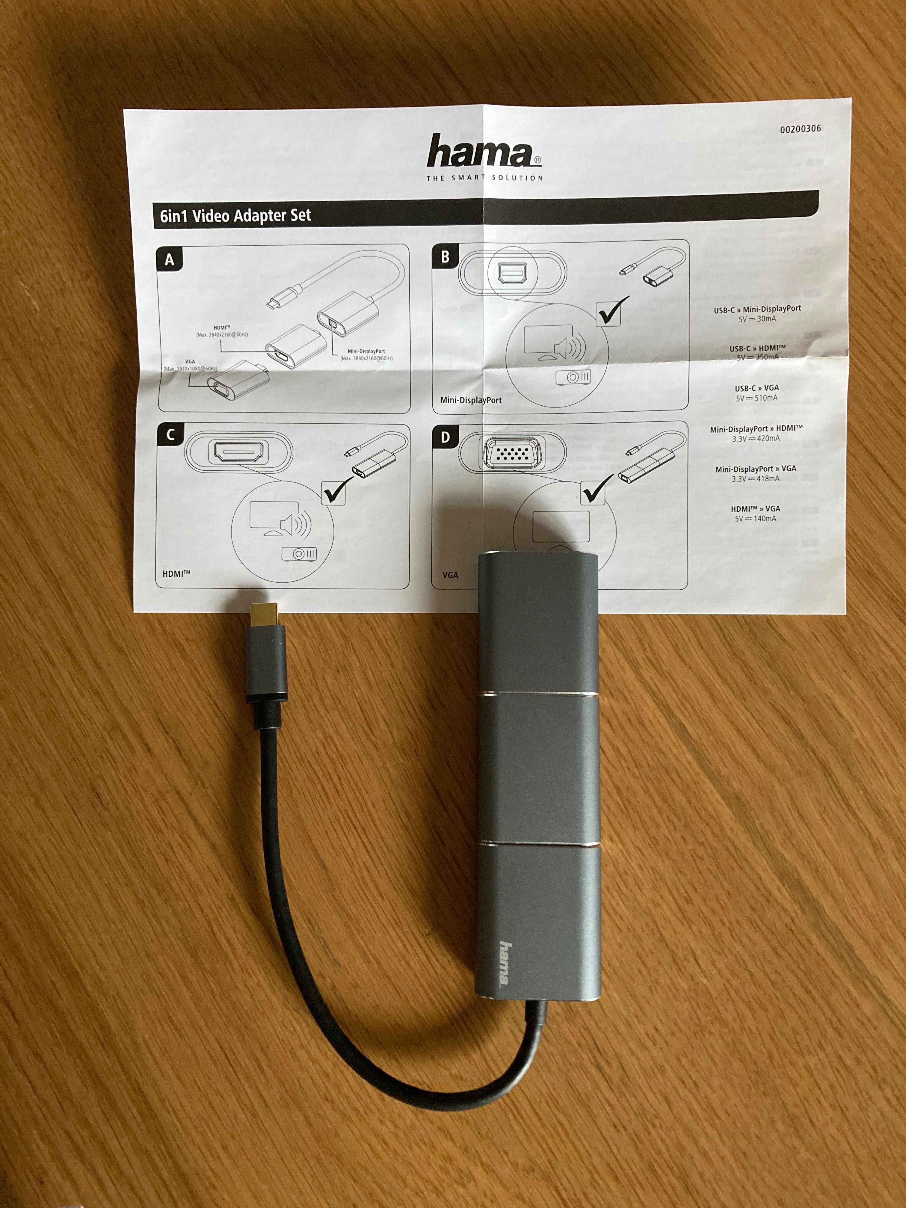 Adapter/Przejściówka USBC HDMI VGA Mini-DisplayPort Hama