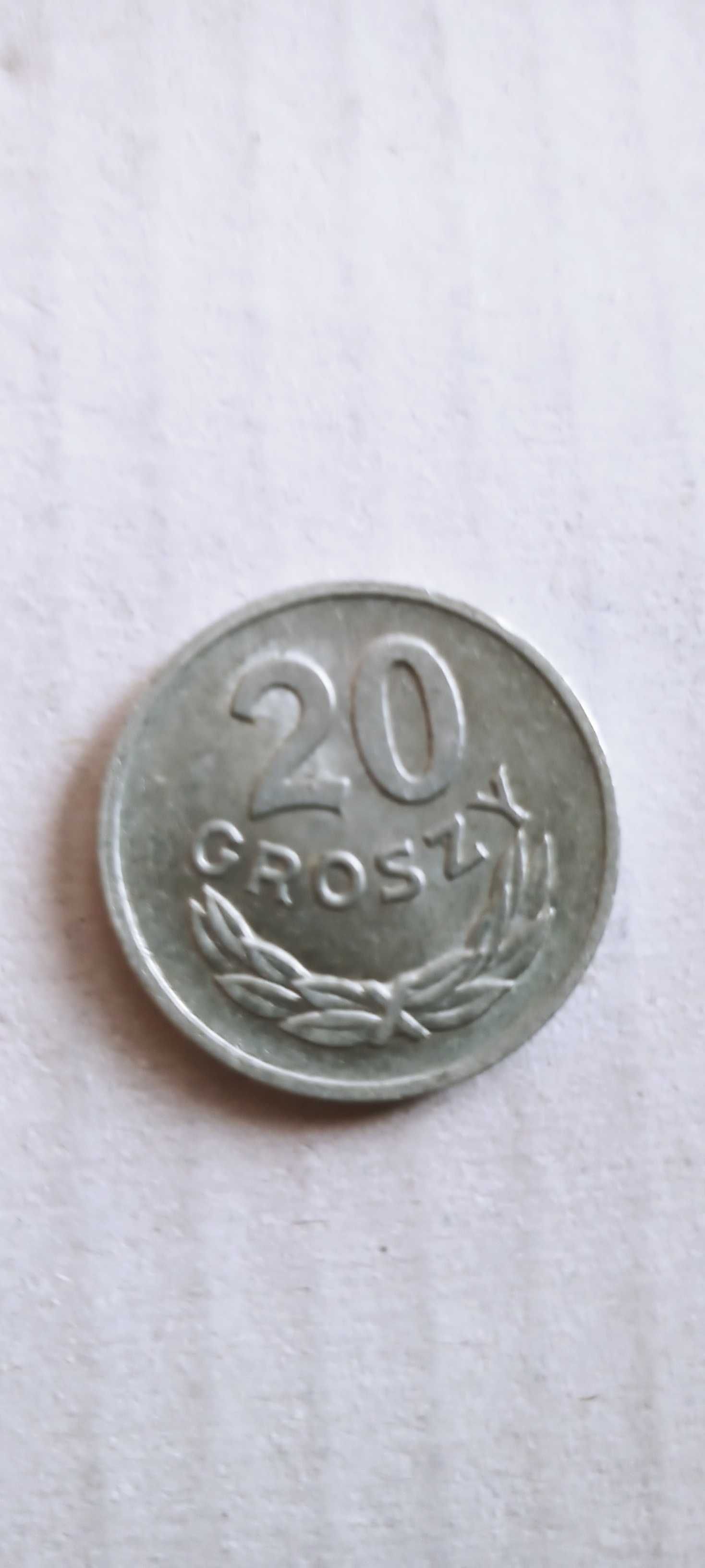 20 groszy z 1973 roku bez znaku mennicy