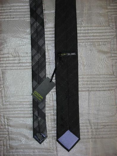 Nowy jedwabny czarny krawat CCP SLIM. Tanio!