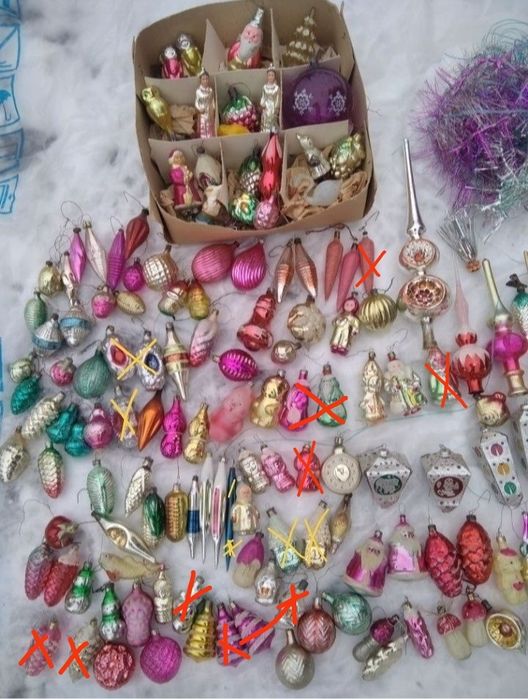 Новогодняя ёлочная игрушка  ёлка космонавт Дед Мороз Снегурочка СССР