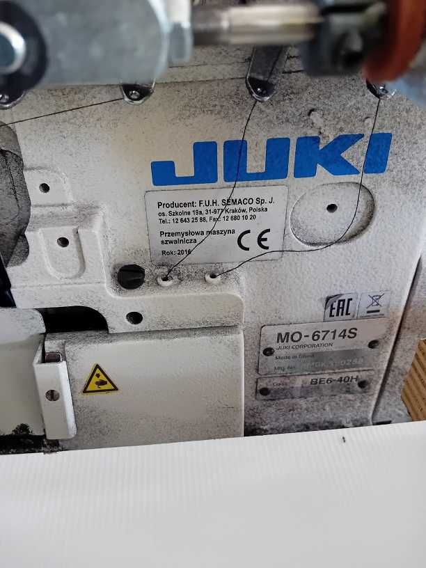 overlock do wszywania kołnierzyka w koszulkach polo JUKI MO6714S