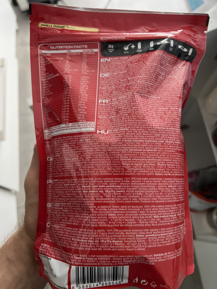Białko NUTREND Iso whey prozero wanilia pudding 500g