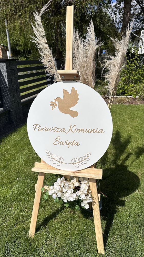 Tablica scianka dekoracja na komunie świętą