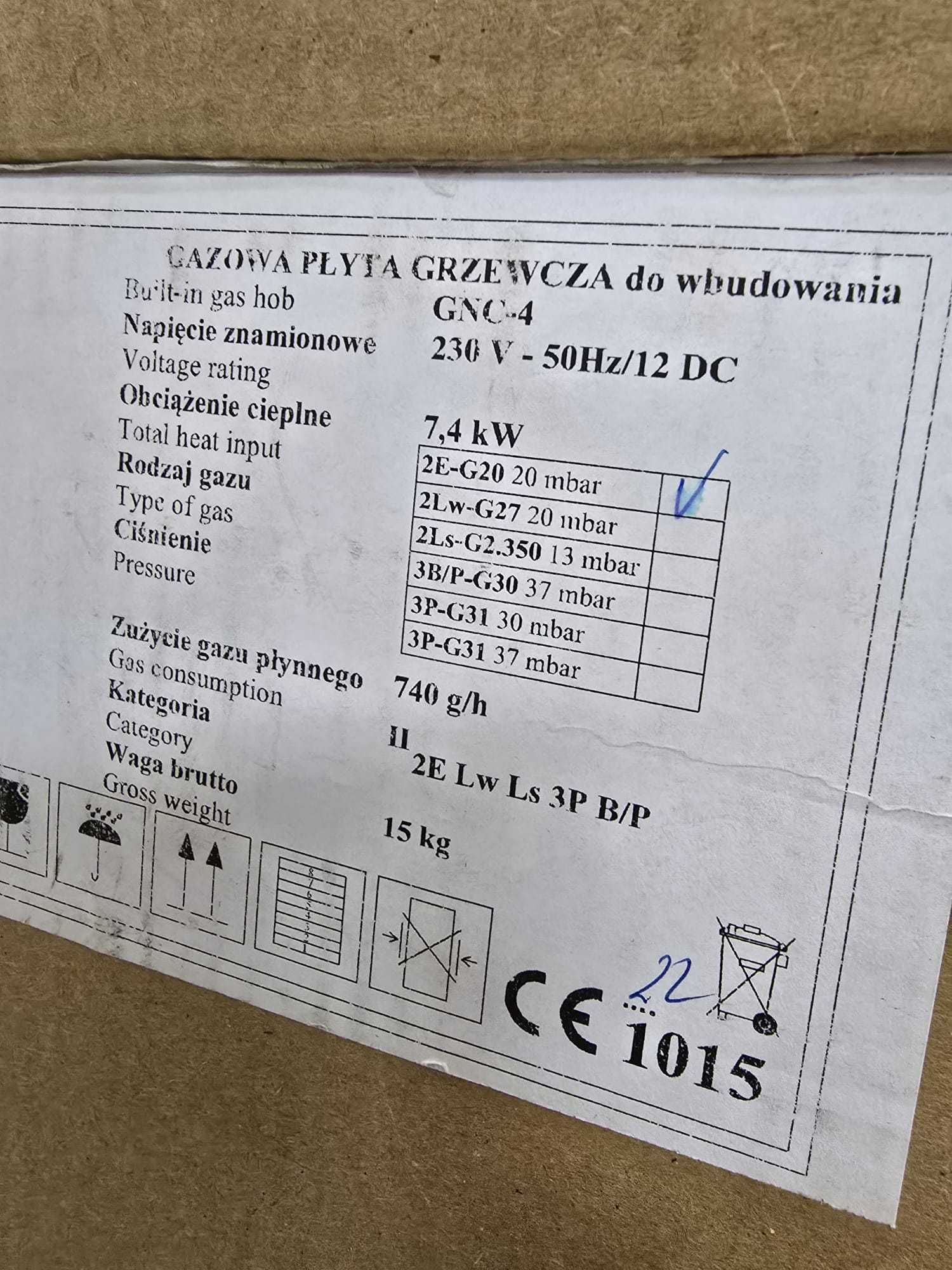 OUTLET Płyta Gazowa SOLGAZ GNC 4 G20 H1