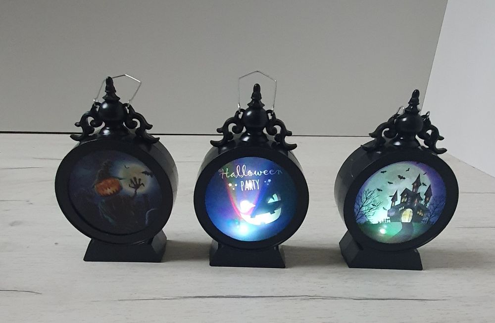 3 x lampion na Halloween z uchwytem