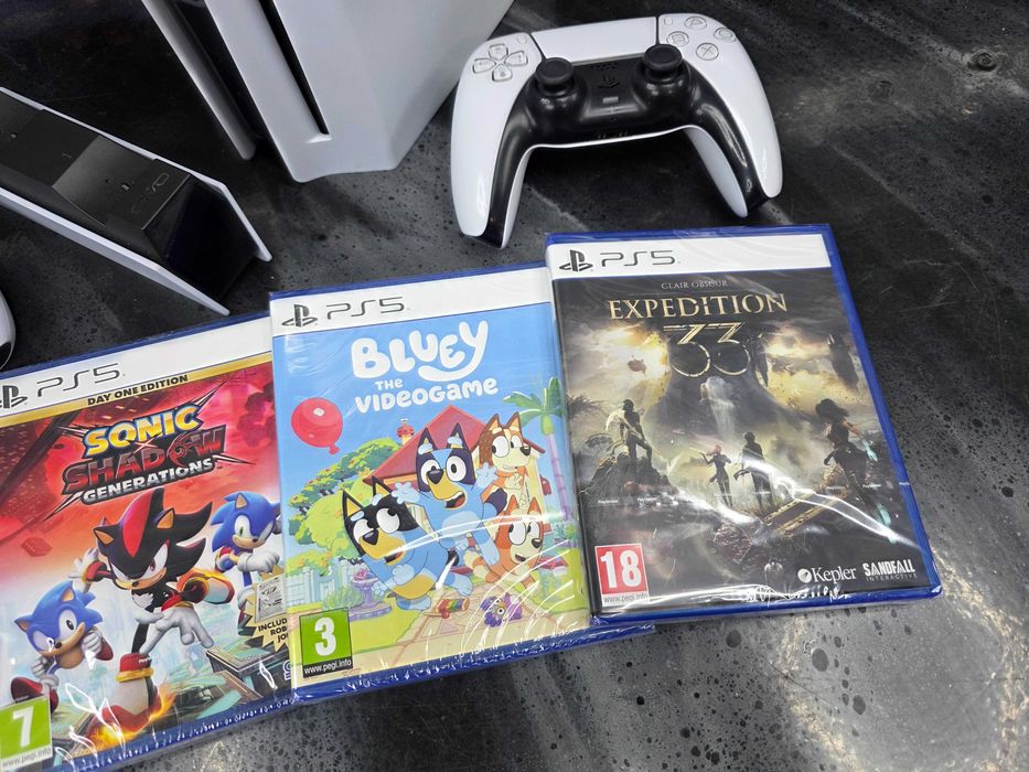 Konsola Playstation 5 PS5 z napędem 4 gry 2 pady Gwar 6m SKLEP ZAMIANA