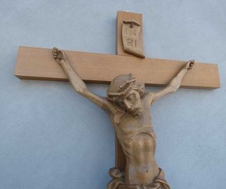 Wiszący Krzyż krucyfiks JEZUS drewno 70 cm PASYJKA