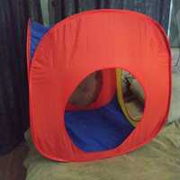 Детская палатка-туннель Iso Trade 3в1 2 домика (конус/куб) + туннель