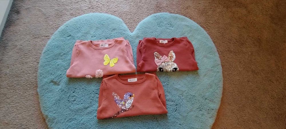 Swetry H&M 110/116 dla dziewczynki z cekinami
