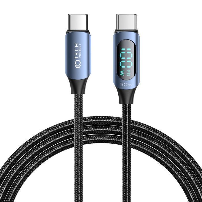 Kabel Tech-Protect UltraBoost LED 100W/5A USB-C 200cm - Morski Blue