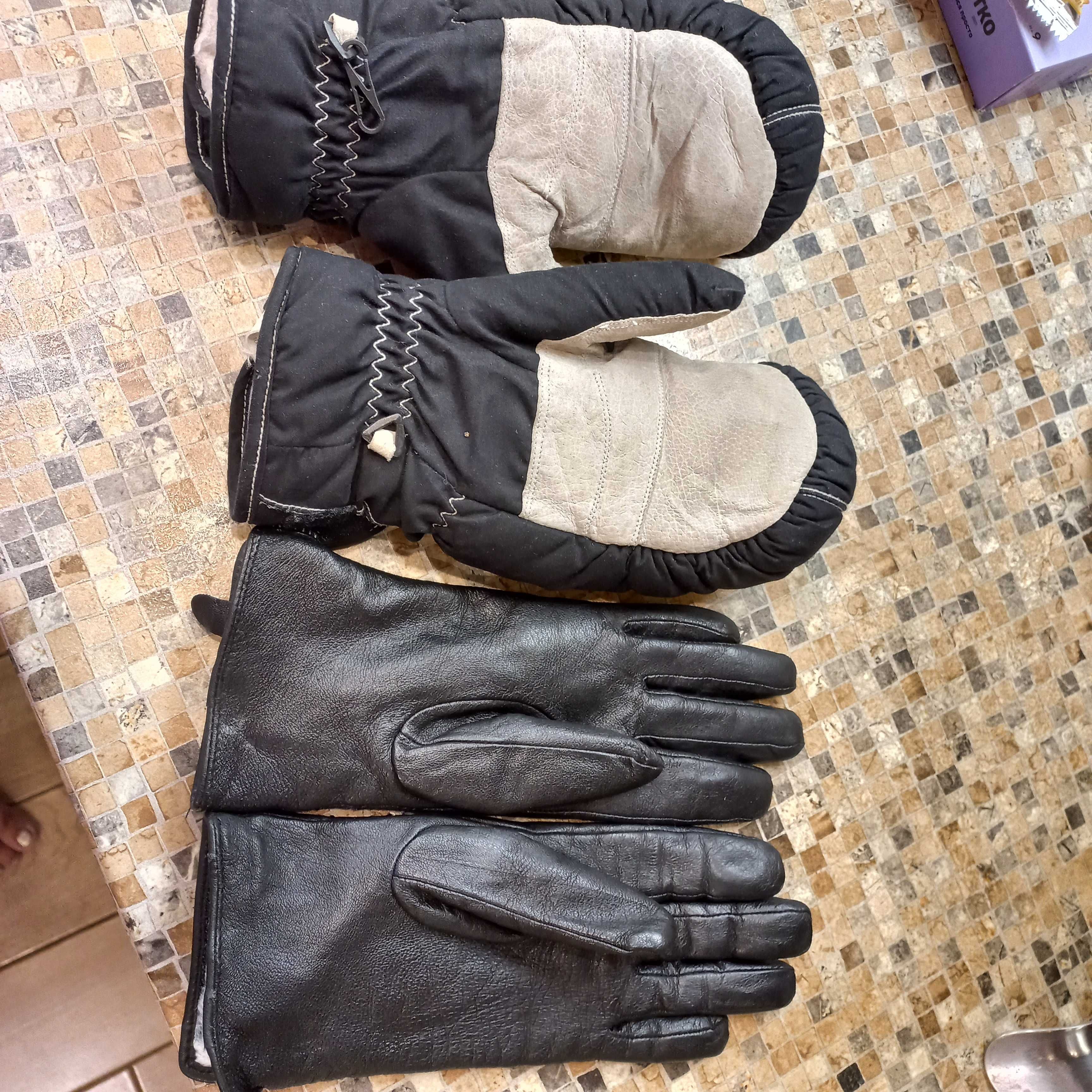 кожаные перчатки и краги