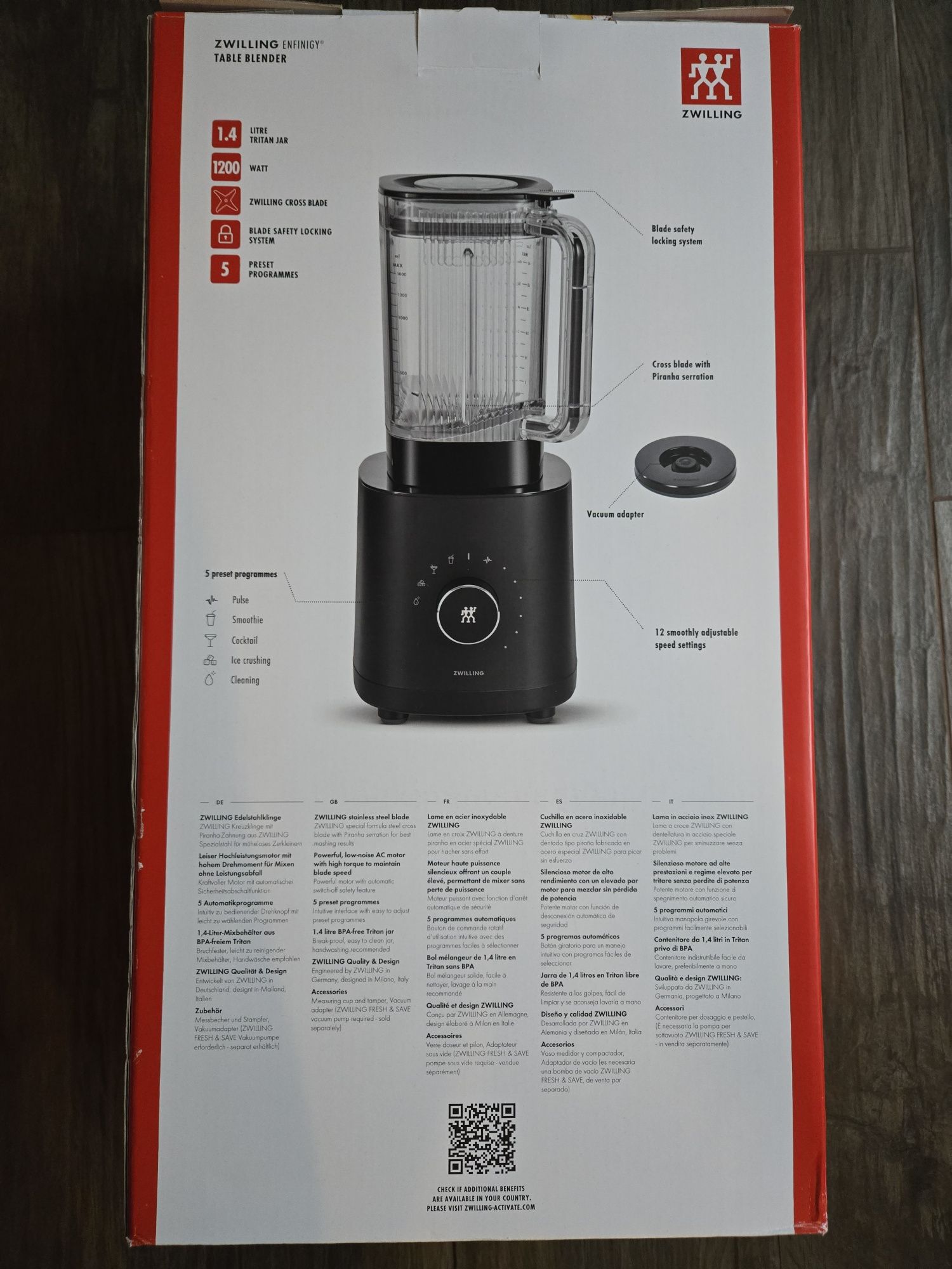 Blender kielichowy Zwilling Enfinigy 1,4 litra, nowy