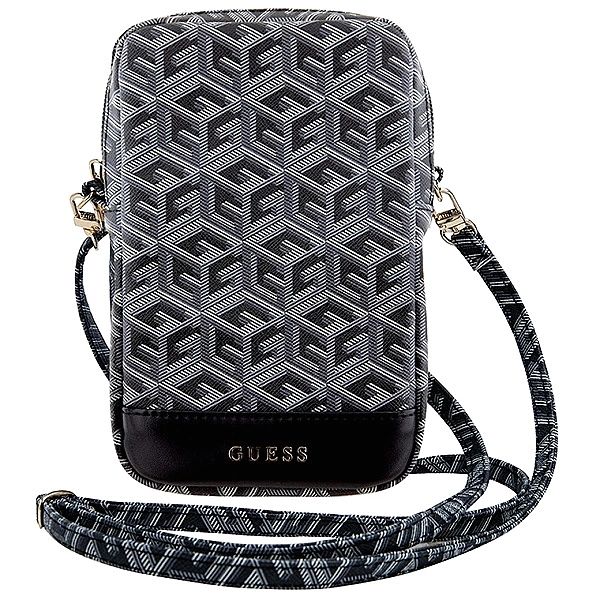 Torebka Guess Zip GCube Bottom Stripe na telefon - czarna