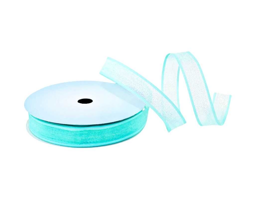 Wstążka tkana "opal" 2cm/10m TURKUSOWA