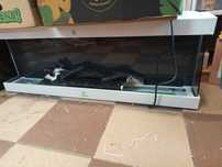 Kominek elektryczny 3D ścienny 107 cm z ogrzewaniem, 9 trybów LED