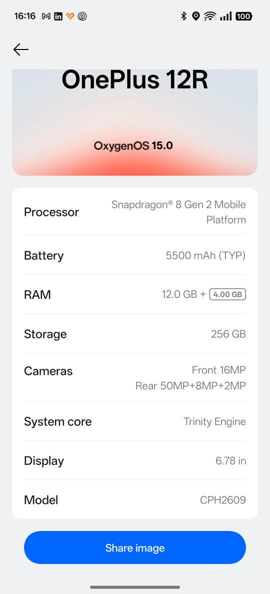 OnePlus 12r (ace 3) 12/256