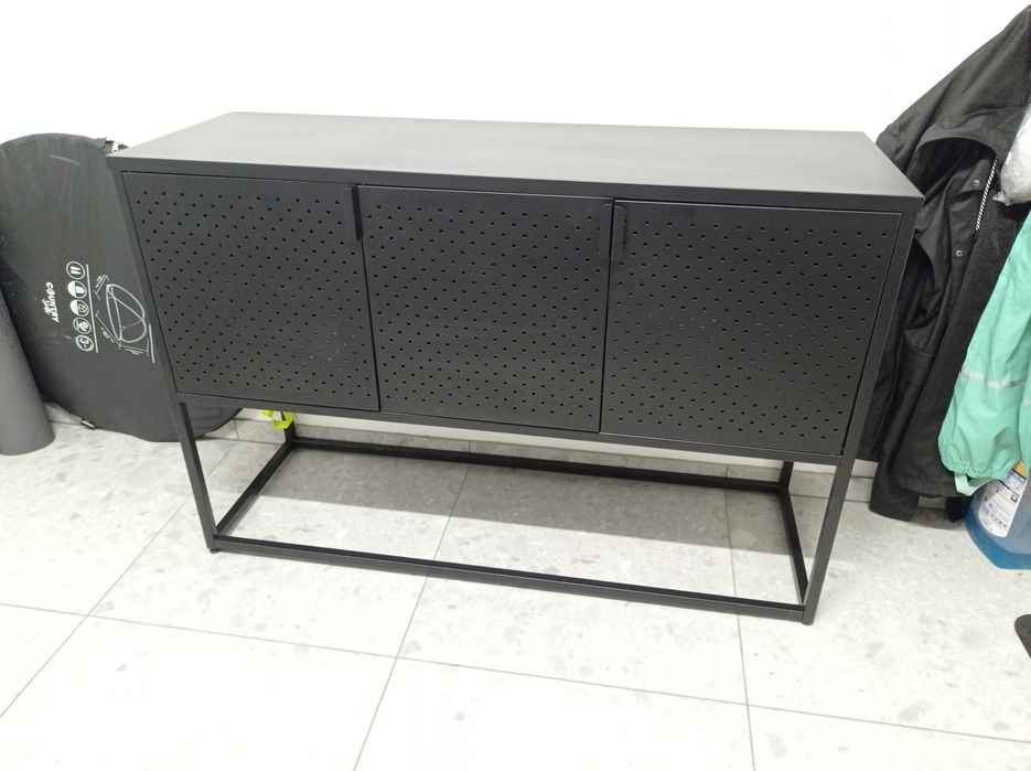 Komoda kredens metalowy czarny Virum 3 drzwi Jysk