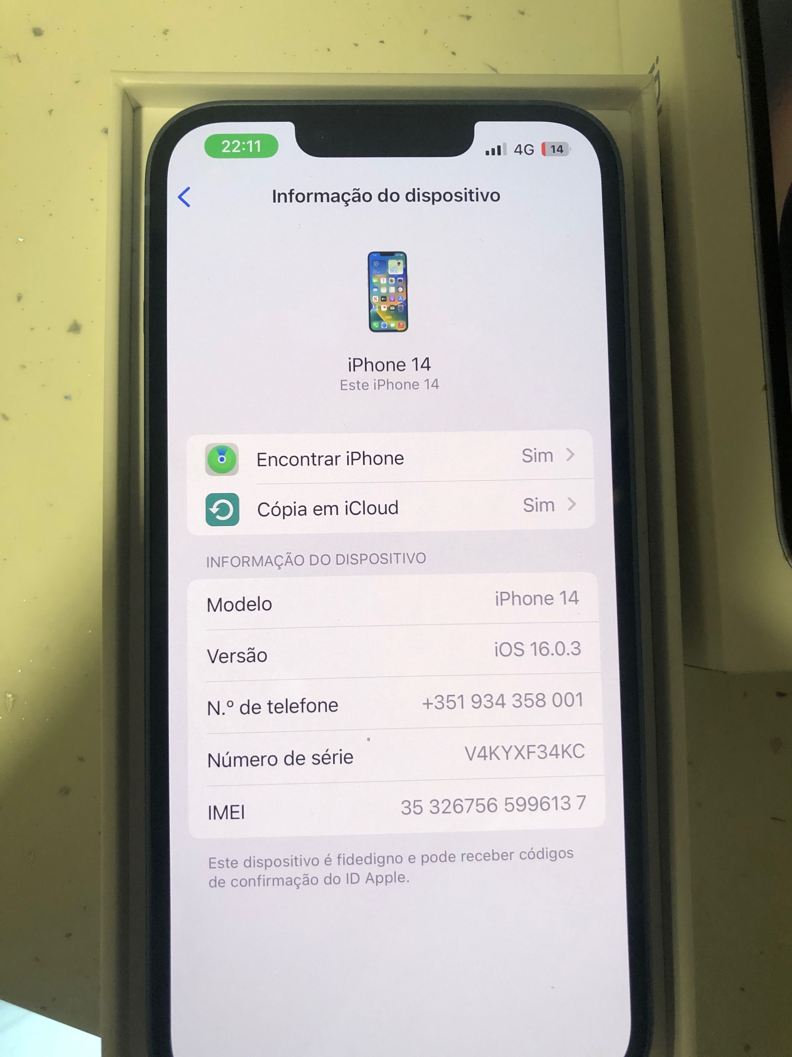 iPhone 14 azul 128g