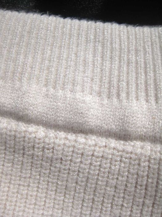 Молочная вязаная тёплая массивная мягенькая юбка трапеция ZARA M