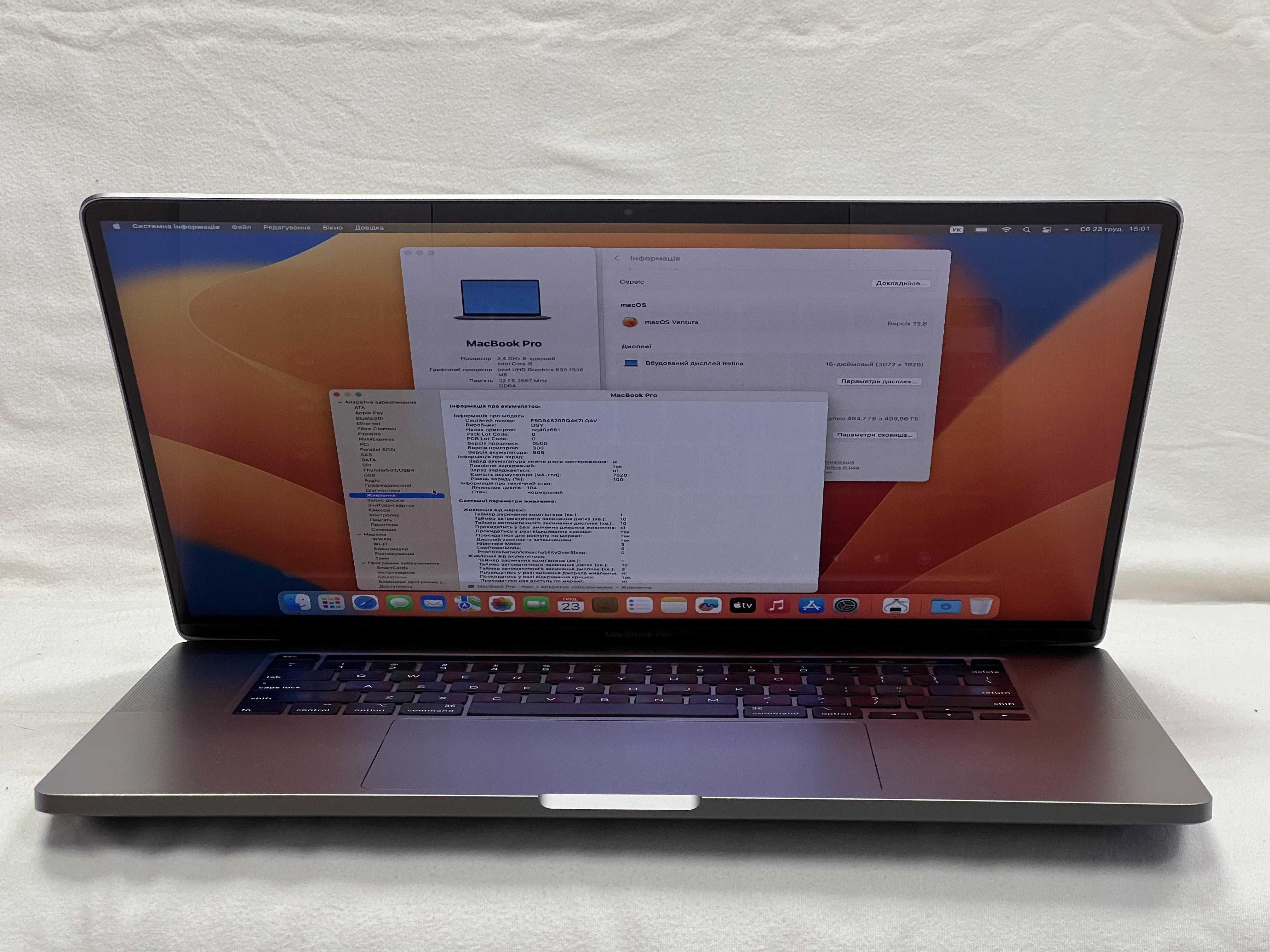 MacBook Pro 16 Space Grey 2019 i9-2.4/32GB/500GB SSD