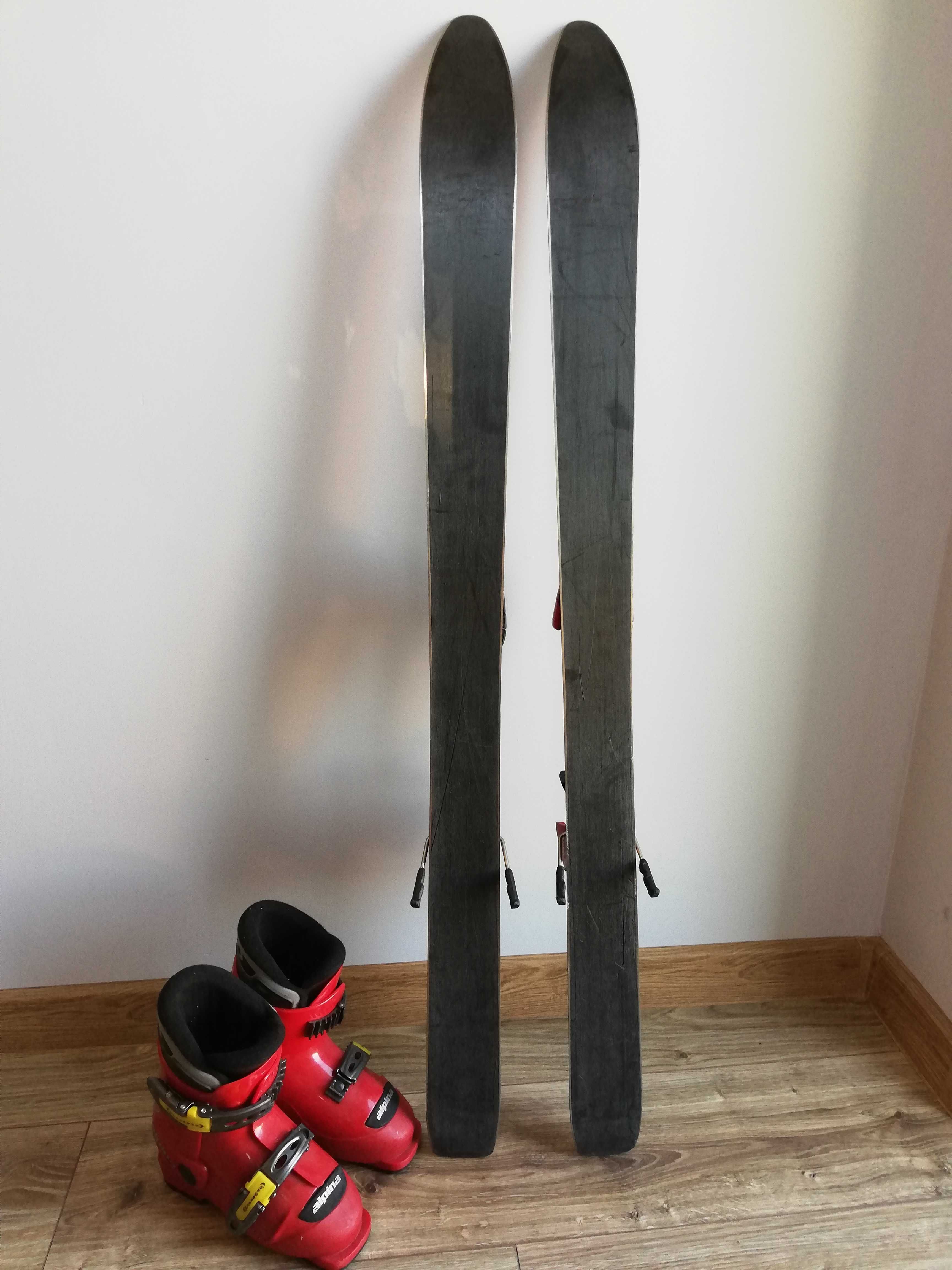 Narty dziecięce 110cm Volki z wiązaniami Salomon Quadrax + buty Alpina