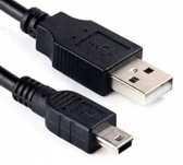 3x Kabel do ładowania USB do MINI USB czarny 1,2m