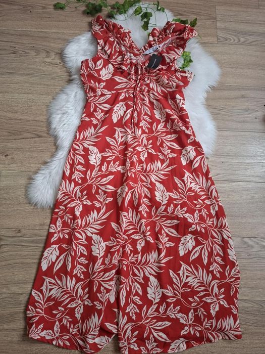 1+1 gratis, długa nowa sukienka, elegancka, czerwona