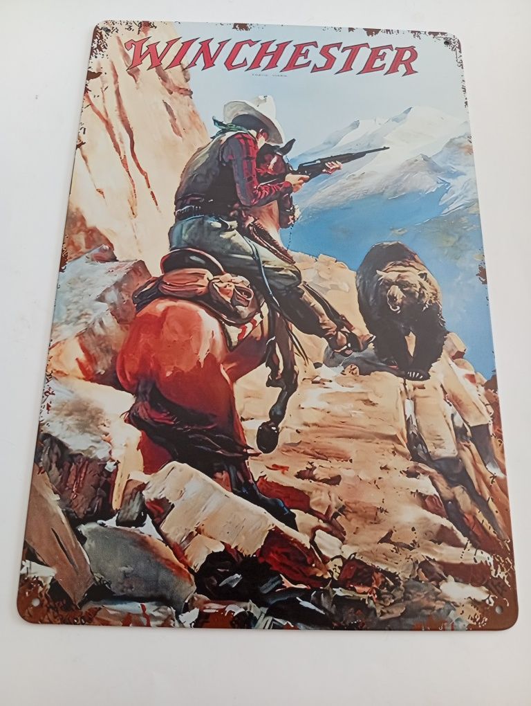 Tablica metalowa do powieszenia Western Winchester 20x30 cm