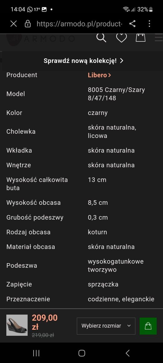 Libero czarne sandały eleganckie na koturnie skóra 38