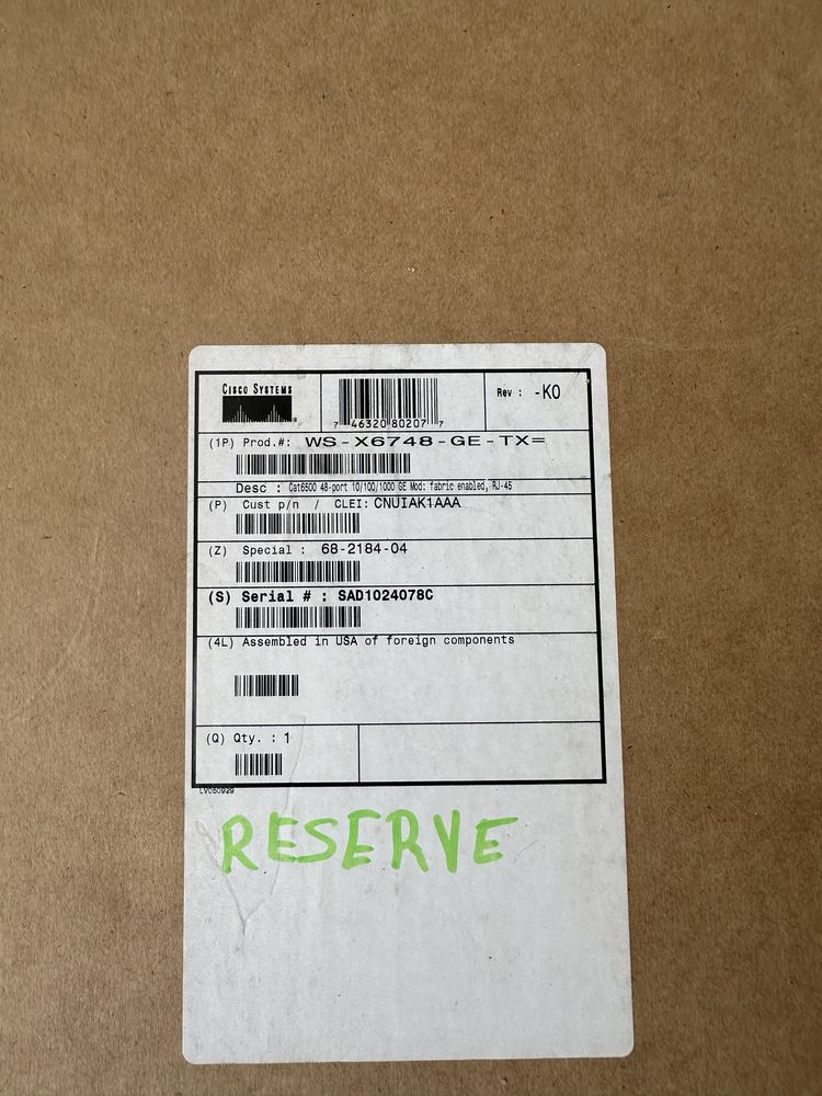 Камутатор Cisco ws x 6708-10Ge, камутатор Catalyst 6500