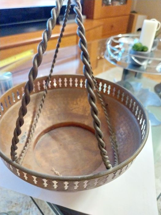 Fruteira vintage em cobre